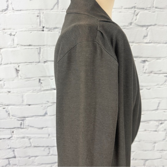 Bryn Walker Bamboo Organic Cotton Medium Faux Wrap Tunic Dress Gray Lagenlook - Picture 5 of 11